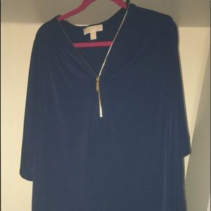 Michael Kors Navy blouse w/ half zip